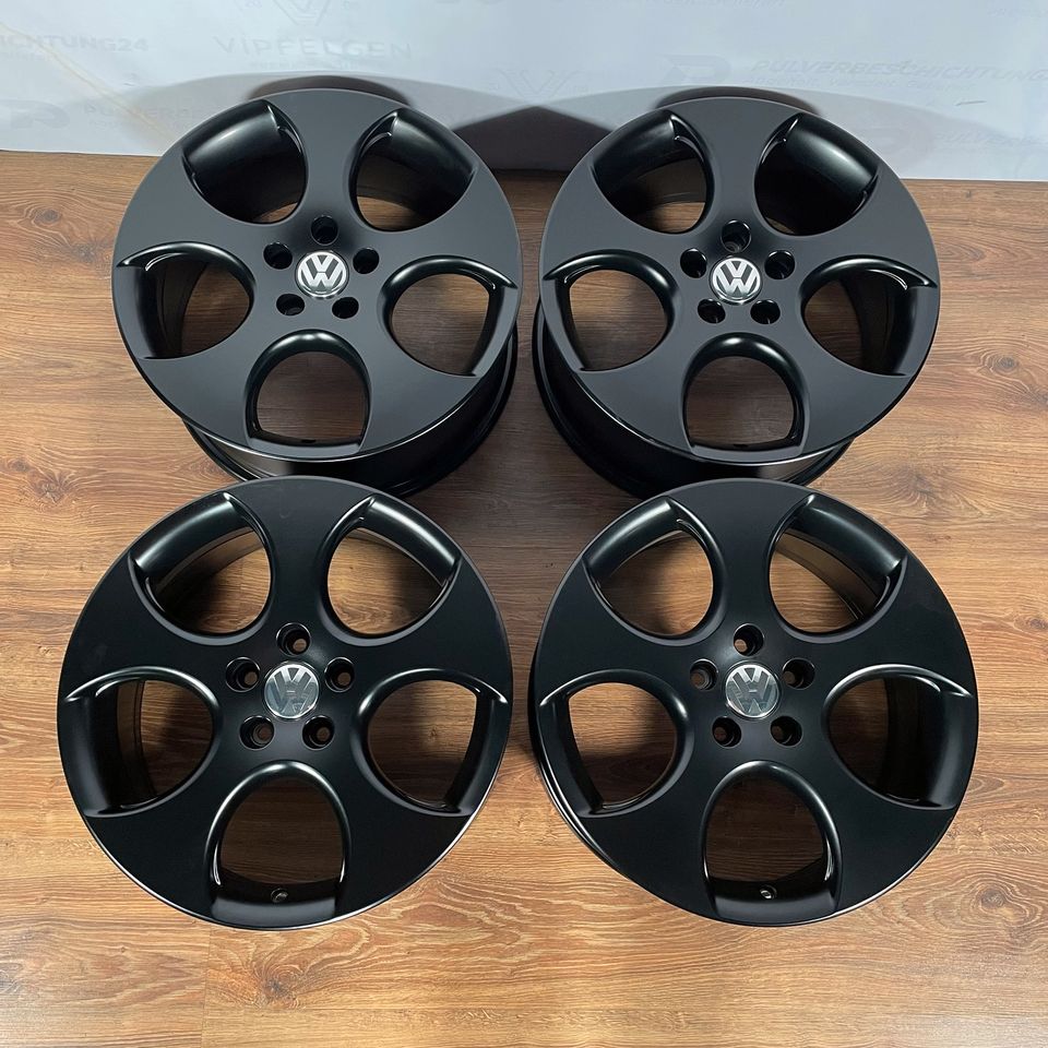 Originale 18 Zoll VW Golf 5 V 6 GTI Detroit Alufelgen Felgen Leichtmetallfelgen schwarz matt